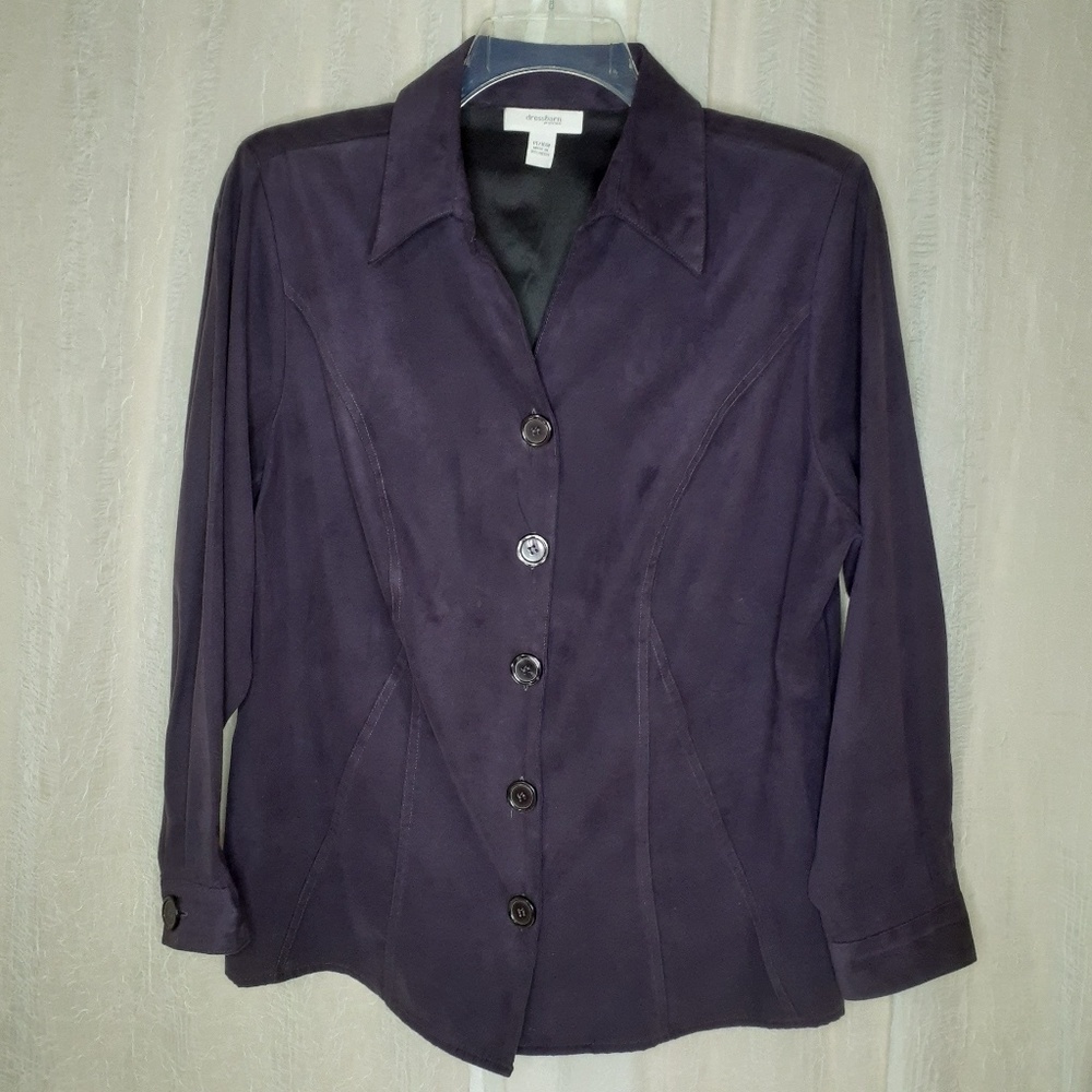 Dress Barn‎ Purple Fitted Button Down Blouse